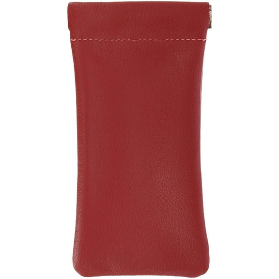 CTM Leather Push Mouth Pebble Grain Eyeglass Holder