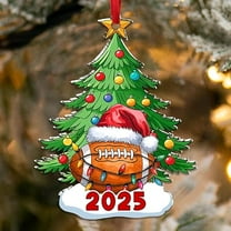NewEleven Cool Gift for Sports Lovers Christmas Football Acrylic Ornament, Fun Holiday Decoration