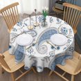 thumbnail image 3 of Round Waterproof Tablecloth 60×60 Inch, Boho Style Reusable Indoor/Outdoor Durable Table Cover for Party Kitchen Dinner Room Decor, 3 of 6