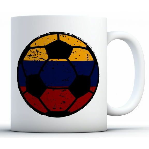 Awkward Styles Colombia Soccer Ball Coffee Mug Colombia Coffee Mugs Colombian Flag Mug Colombian Travel Mug for Men and Women Amazing Soccer Gifts Colombia Flag Mug Gifts from Colombia Colombia Mug