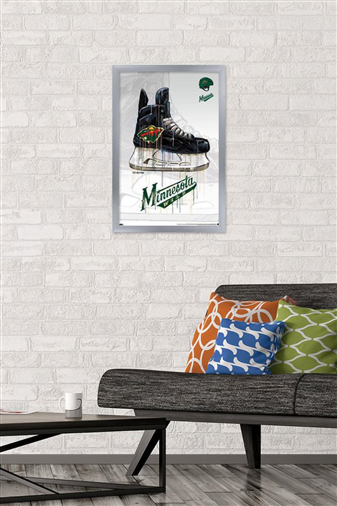 NHL Minnesota Wild - Drip Skate 21 Wall Poster, 14.725" x 22.375", Framed