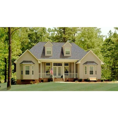 TheHouseDesigners-2808 Small Country House Plan with Crawl Space Foundation (5 Printed Sets)