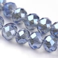 thumbnail image 3 of 1Strand Faceted Rondelle Electroplate Glass Beads Strands Blue 3.5x2.5~3mm Hole: 1mm 120~127pcs/strand 15.5 inch, 3 of 3