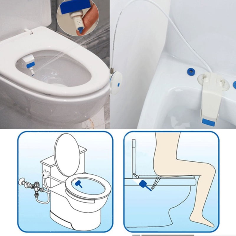 Bathroom Bidet Toilet Seat Attachment Fresh Water Spray Clean Kit Non-Electric