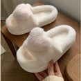 thumbnail image 5 of Weloille Cute Three-dimensional Love Cotton Slippers Winter Home Indoor Non-slip Warm Thick Bottom Plush Shoes, Soft Bottom Padded Warm Cotton Slippers, 5 of 9