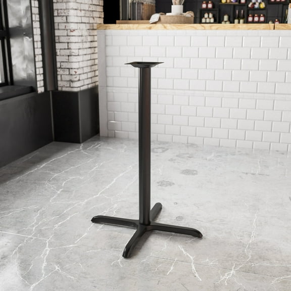 BizChair 30'' x 30'' Restaurant Table X-Base with 3'' Dia. Bar Height Column