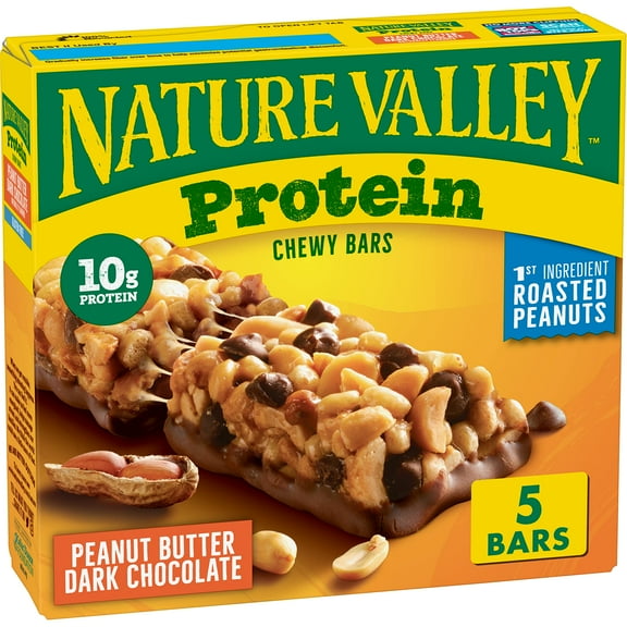 Nature Valley Chewy Granola Bars, Protein, Peanut Butter Dark Chocolate, 5 Bars, 7.1 OZ
