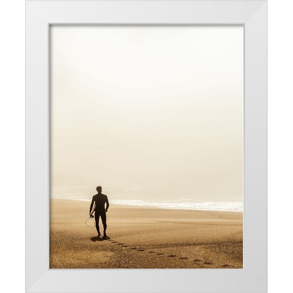 Reichelt, Dieter 20x24 White Modern Wood Framed Museum Art Print Titled - Looking for the surf
