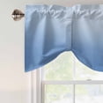 thumbnail image 4 of Tie Up Valance for Windows Gradient Blue Curtains Valances Rod Pocket Valance Window Treatments Solid Color Balloon Curtains for Kitchen Living Room Bedroom Bathroom Decor 42x12 Inch, 4 of 9