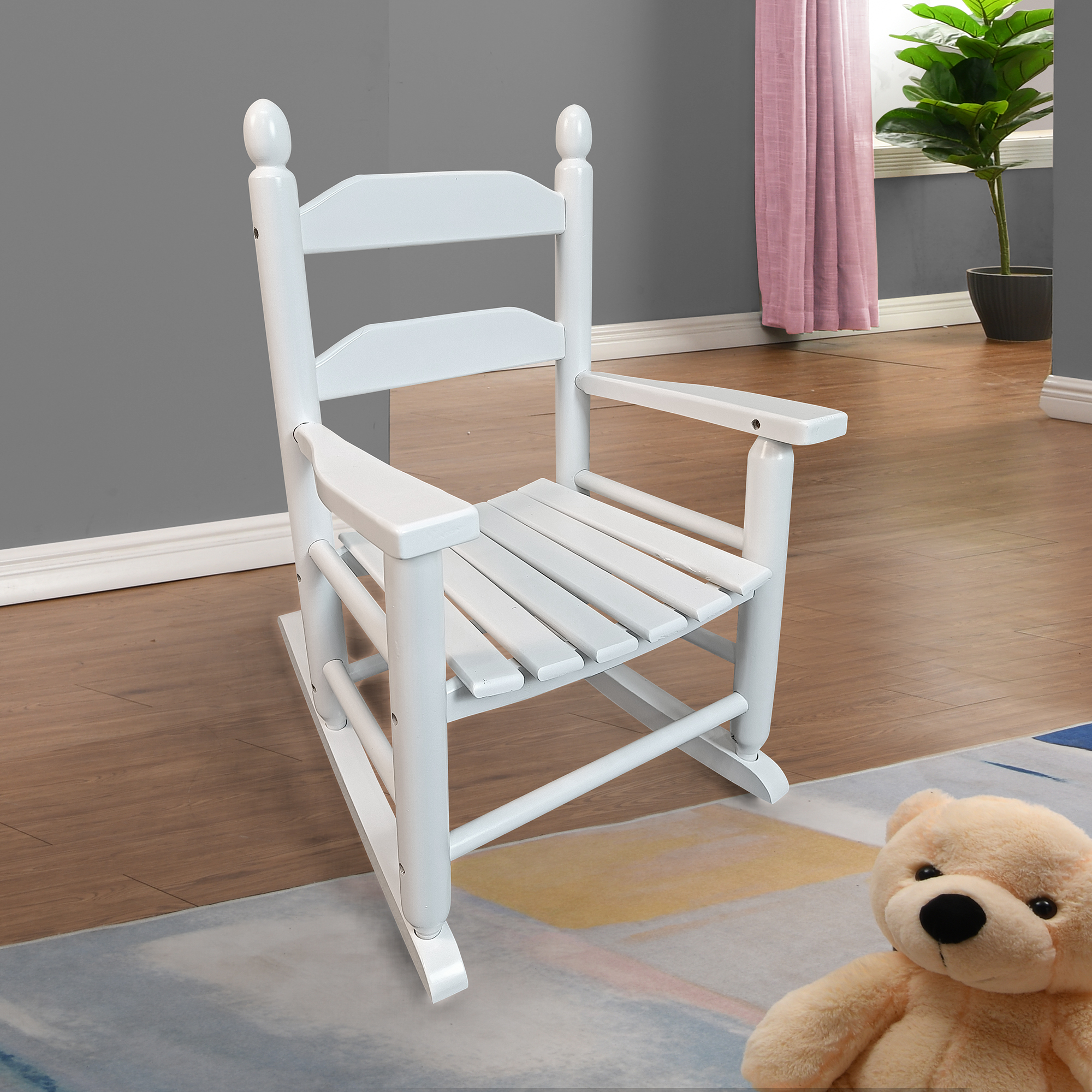 Garden Wooden Furniture Child Rocking Chair, Porch Rocking Chair with Handrail, Oak - image 1 of 7
