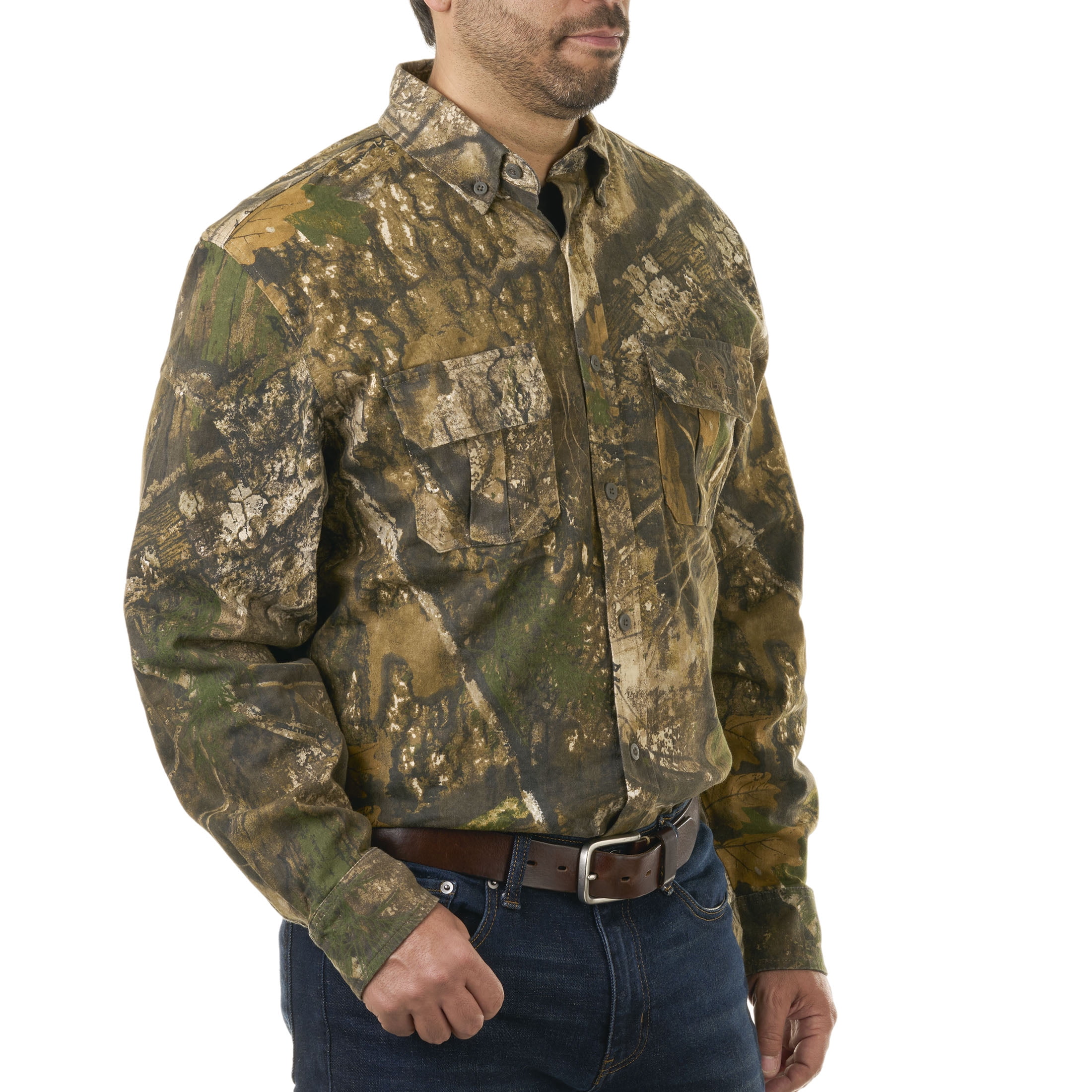 Realtree APX Men's Flex Twill Hunting Shirt, Long Sleeve, Sizes S-3XL
