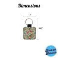 thumbnail image 5 of Victorian Flowers Floral Wallpaper Faux Leather Square Keychain, 5 of 7