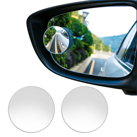 Blind Spot Mirror, Rear View Wide Angle, Stick On Black Round For Car Suvs Truck Motorcycle (2Pcs) -