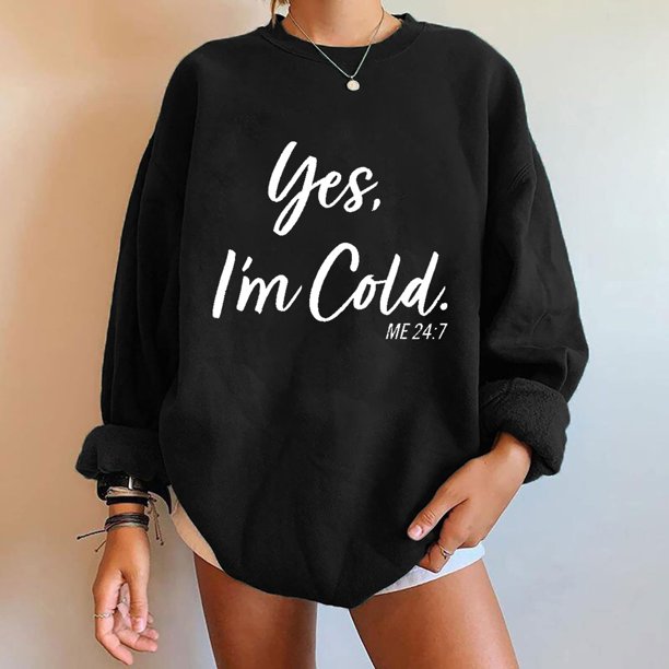 ICHUANYI Clearance Women's Fashion Sweatshirts Long Sleeved English Printed Pullover Fall Crewneck Sweatshirt(Black, S) ICHUANYI WER2023081514236