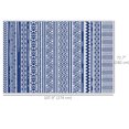thumbnail image 3 of Outsunny Reversible Outdoor Rug, 6' x 9' Patio Rug, Dark Blue and White, 3 of 10