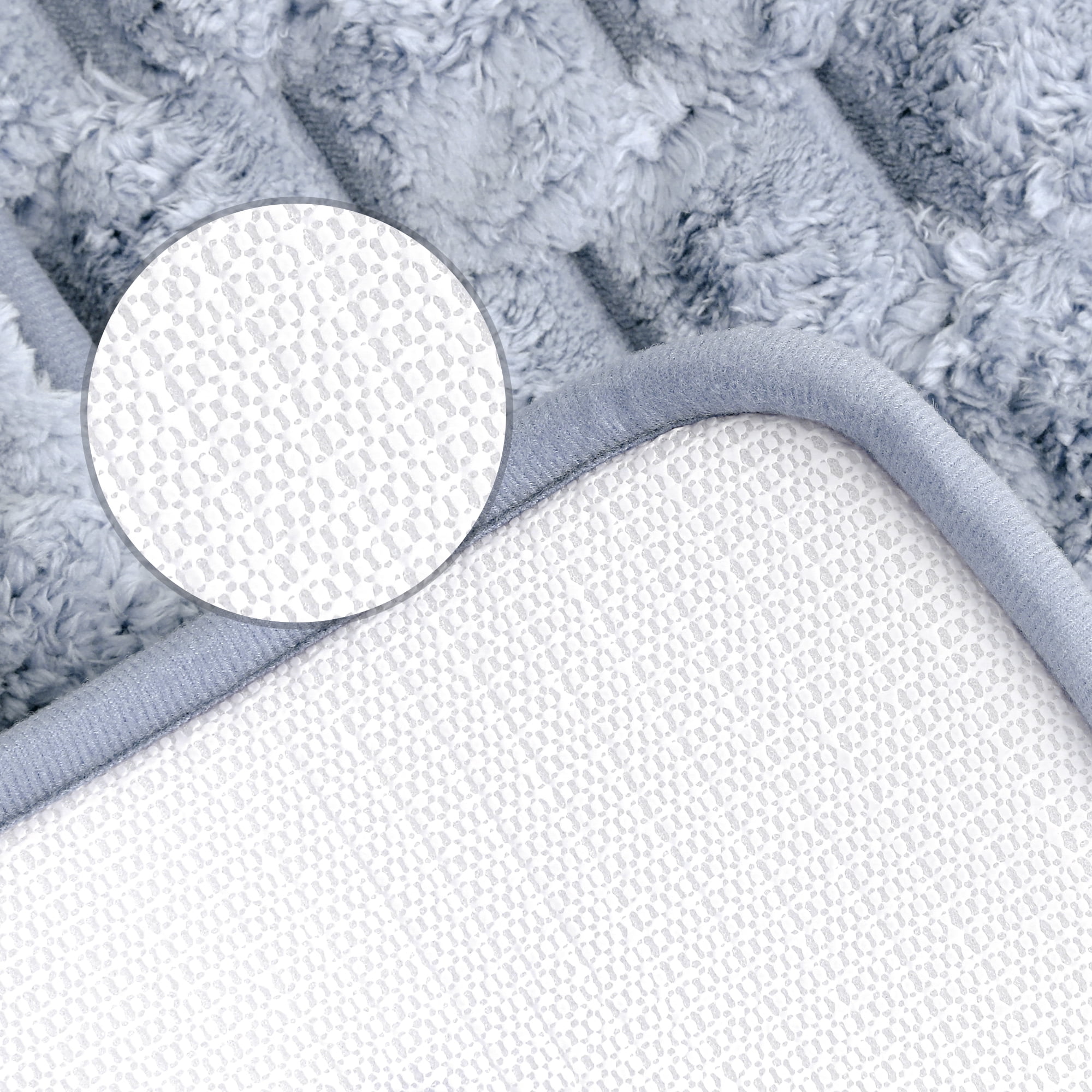 Unique Bargains Soft Absorbent Non-Slip Washable Bath Mat Grey 20" x 32"