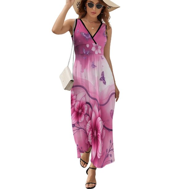 Ink Wash Flower Vestido Sin Mangas , Vestidos De Lujo Para Ocasiones Oficiales
