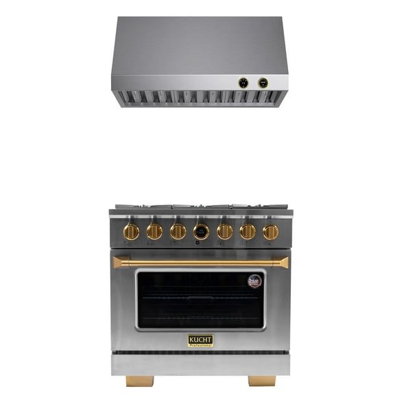 36 in. 5.2 cu. ft. Dual Fuel Range for Natural Gas   Under Cabinet Range Hood