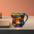 thumbnail image 5 of Painted Book Mug, 2025 New 3D Painted Books Coffee Mug, Colorful Acrylic Books Stack Shaped Coffee Cup Gifts for Book Lovers Readers Librarians Writers, 5 of 7