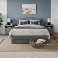 thumbnail image 3 of AFI Warren 14" Full Wood Platform Bed Frame with Foot Drawer Storage, Grey, 3 of 14