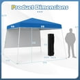thumbnail image 3 of Costway 10 X 10FT Pop up Canopy Tent with 1 Sidewall, Portable Backpack, 4 Stakes Slant Leg Blue, 3 of 10