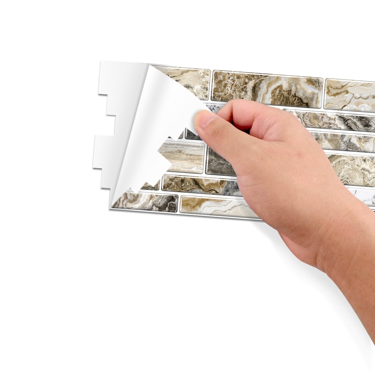 Peel and Stick Backsplash 3D Wall Tiles,Self-Adhesive,Oil Proof,Waterproof, Removable Wall Panels for Kitchen & Bathroom,Modern Design, Easy Install (9.68x4.72 inch,48 Pack)