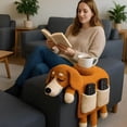 thumbnail image 5 of XIBUFE Crochet Dog Sofa Arm Organizer, Handmade Knit Armrest Caddy with Cup Holder for Remotes, Phone, Treats - Pet Themed Couch Storage, 5 of 7