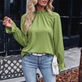 thumbnail image 3 of Top de manga acampanada para mujer Jersey elegante camisas camisa básica de Color sólido para mujer, 3 of 9