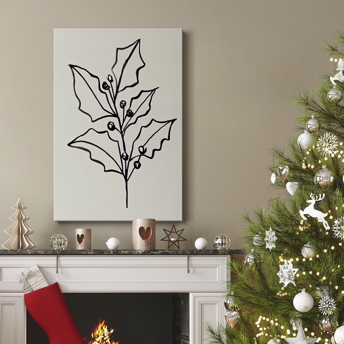 Evergreen Ink I- Gallery Wrapped Canvas