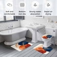 thumbnail image 5 of Navy Blue Burnt Orange Bath Mat 3 Piece Bathroom Rug Set, Geometric Modern Boho Art Non Slip Bath Rug Contour Mat and Toilet Lid Cover, Absorbent Shower Mats Soft Bath Rugs and Mats Sets, 5 of 8