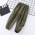 thumbnail image 2 of ibiyuan Boys Cargo Pants Size 8 Boys Summer Casual Cargo Jogger Pants Lightweight Comfortable Outdoor Play Travel Basic Solid Long,6-12 Months, 2 of 4