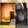 thumbnail image 6 of BEEPRINCESS Candle Warmer Lamps with Timer and Dimmer, Adjustable Height for Jar Candles, Amber Glass Shade, 2 GU10 Bulbs Included, 6 of 8
