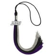 thumbnail image 2 of Black/Purple/Grey Graduation Tassel with Silver Date Drop, 2 of 2