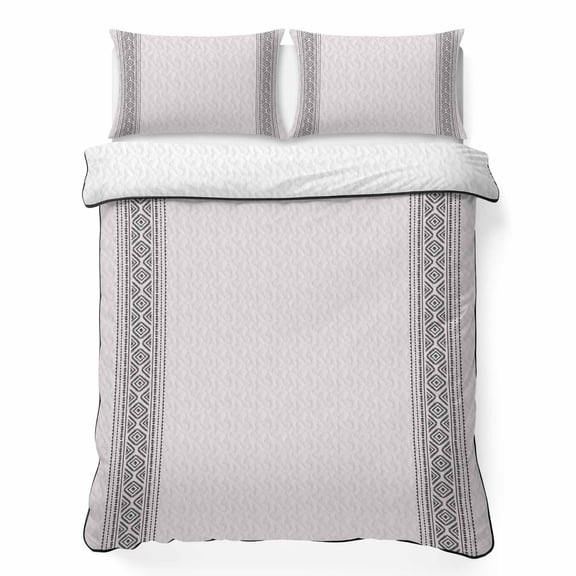 Vintage Boho 3 Piece Quilt Bedding Set with 2 Pillow Shams, Farmhouse Black Lightweight Bedspread Coverlet, Soft Breathable All Season Quilt, 68 x 86 Inch
