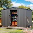 thumbnail image 3 of AECOJOY 8 x 6 ft. Outdoor Metal Storage Shed with Lockable Sliding Door Patio Garden Storage Building for Outside in Dark Gray, 3 of 6