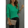 thumbnail image 2 of Pull Ajusté en Tricot pour Femmes, Pull Ajusté en Tricot pour Femmes, Col en V, Matériaux de Qualité, 2 of 5