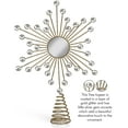 thumbnail image 3 of Ornativity Jewel Star Tree Topper - Gold Glitter Sparkling Metal Wire Star Topper with Sparkly Gem Finish Christmas Tree Top Ornament Decoration, 3 of 8