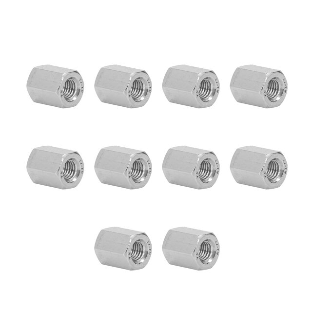 Connector Nut, Easy Carrying 304 Stainless Steel 10Pcs Coupling Nut M10 Silver Anticorrosive For