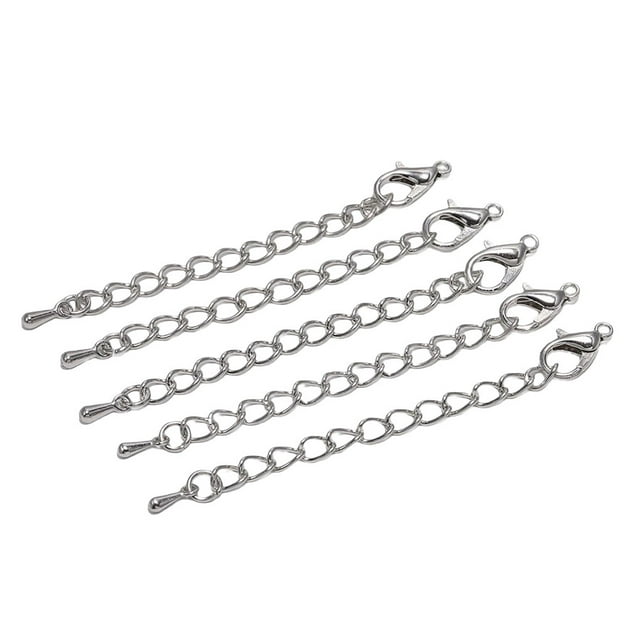 pitrice Bracelet Tail Link Chain with Clasp Fashion Jewelry Making Findings Bracelets Necklace Extension Chains Extender Silver Type 4
