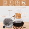 thumbnail image 6 of Pour Over Coffee Maker 27 OZ, 8 Cup Borosilicate Glass Drip Coffee Maker with Reusable Stainless Steel Filter and Cork Grip for Home Café 800 ML (Diamond Shape), 6 of 15