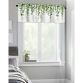 thumbnail image 4 of Watercolor Green Leaves Botanical Plant Curtain Valances for Kitchen Windows,Rod Pocket Short Valance Eucalyptus Leaves Window Treatment for Living Room Bathroom Bedroom,42" x 12"-1 Panel, 4 of 9