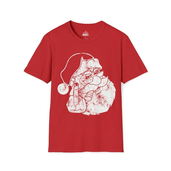One Finger Santa Funny Christmas Shirt Gift-Unisex Soft T-Shirt