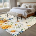 thumbnail image 4 of Rectangle Area Rugs 5 x 7 Ft, Daisy Spring Floral Non-Slip Residential Carpet, Farmhouse Botanical Green Leaves Indoor Crawling Mats Runner Rugs for Living Room/Dining Room/Bedroom, 4 of 8