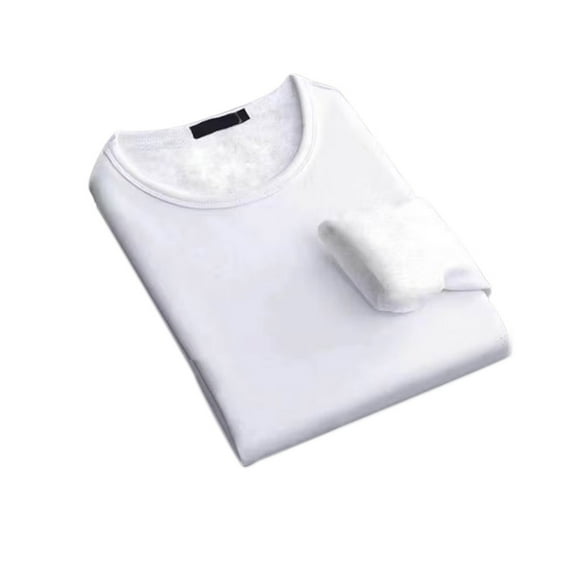 Men Thermal Underwear Vest Velvet Thickened Autumn Winter Home Office Basic Layer Warm Tops Undershirt Outwear for Male White Shirt