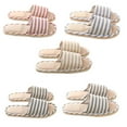 thumbnail image 2 of Open Toe Cotton Linen Slippers Men Women Indoor House Spring Summer Anti- for Slip Slippers, 2 of 10