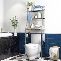 CACAGOO Over the Toilet Storage 3-Tier Over Toilet Bathroom Organizer Over Washing Machine Rack Shelf, Stainless Steel