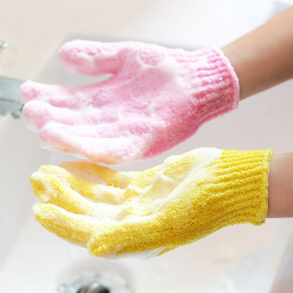 6 Pairs Exfoliating Gloves Shower Gloves Hand Shape Shower Scrubber