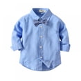 thumbnail image 4 of Spring New 2Pcs Baby Boys Gentleman Clothing Set Bow Shirts Long Sleeved Tops Braces Infant Boys Clothing,0-3T, 4 of 12