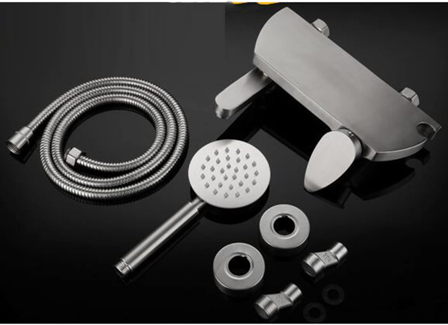 Bathtub Faucet with Shower Hand Sprinkler Hot and Cold Water Stainless Steel Bathroom Faucet Brushed