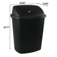 thumbnail image 2 of Minekkyes 15 Gallon Trash Can, Commercial Plastic Wastebasket, Black Garbage Can Container Bins for Bedroom/Bathroom/Office (Set of 4), 2 of 6